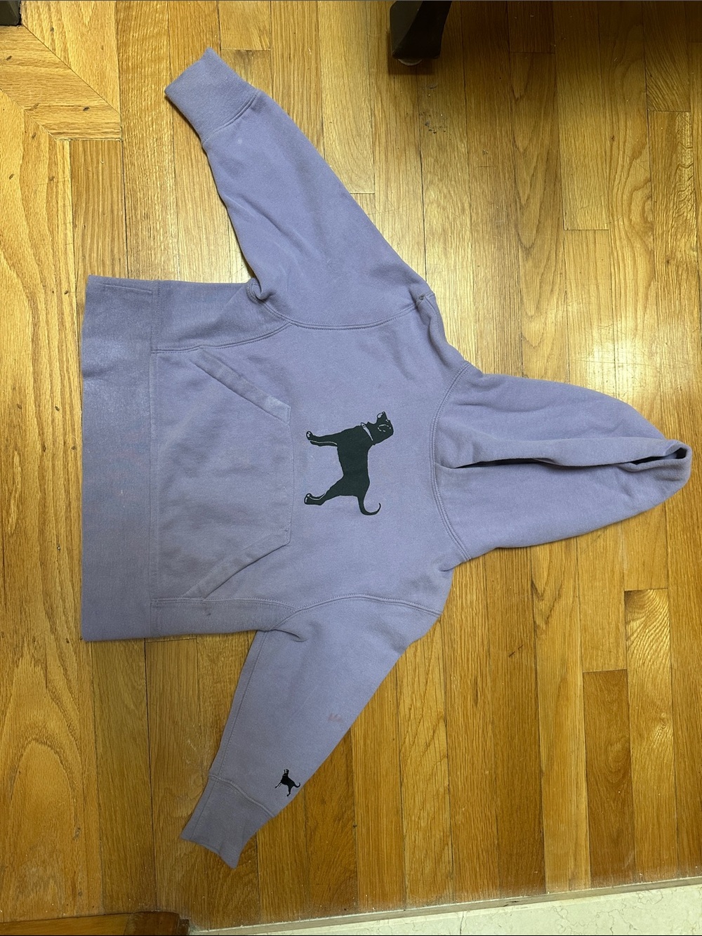 The Black Dog Kids Lavender Pullover Hoodie with Black Dog Graphic